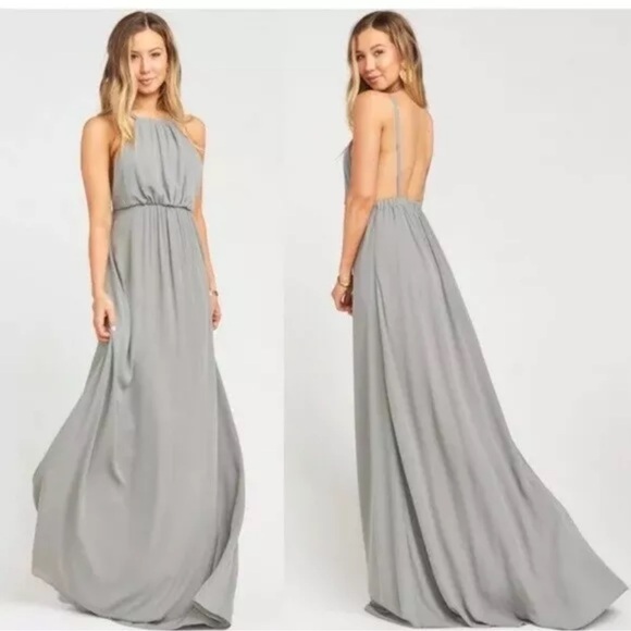 Show me your Mumu Ash Green Haltered Maxi Dress size Small - Picture 9 of 10